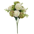 thumbnail image 1 of Toystoory Flor de té de Hortensia, rosas, girasoles, ramo de flores artificiales para el hogar, Hotel, boda, fiesta, tela de seda, decoración Flores artificiales blanco Toystoory HA6641-03B, 1 of 6