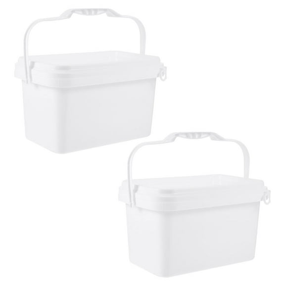 NICEXMAS Plastic Paint Bucket PP Material White for Home Use with Wide Mouth Lid 2Pcs