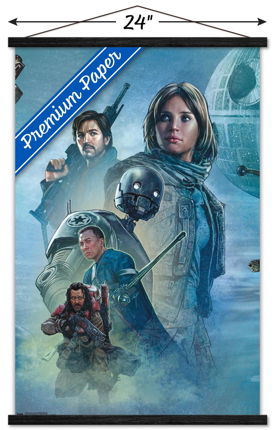Star Wars: Rogue One - Celebration Mural Wall Poster with Wooden Magnetic Frame, 22.375" x 34"