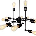 thumbnail image 3 of BELLEZE Mid Century 12 Light Chandelier Modern Pendant Lighting Black Kitchen Foyer Dining Room Ceiling Light Fixture, 3 of 5