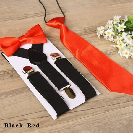 

Kids Suspender & Bow Tie Sets for Boys Girls Children Elastic & Adjustable