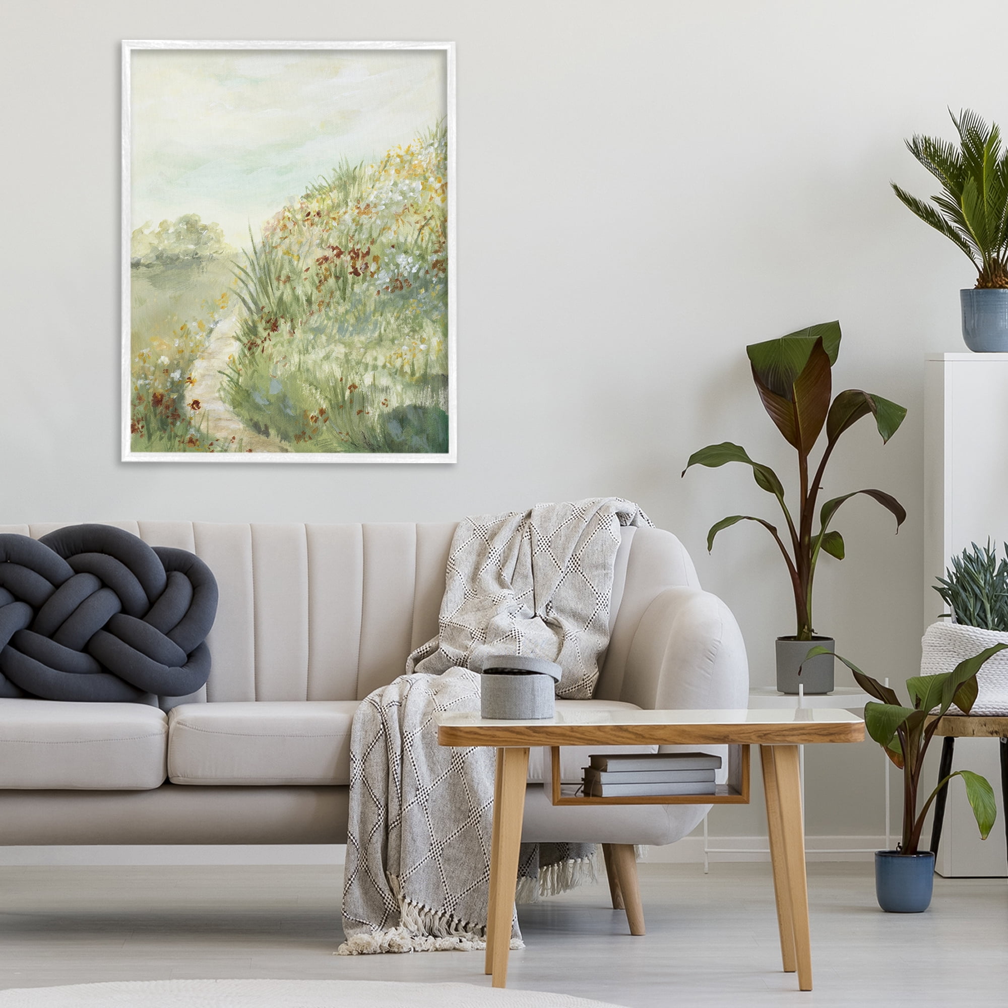 Stupell Industries Hilltop Blooms & Winding Trail White Framed Giclee Art, design by Lanie Loreth