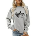 thumbnail image 1 of Huaizzzy Haut à Imprimé Lettres et Poulet pour Femmes, Chandail à Col Rond Décontracté, Chandails en Molleton Confortables à Fermeture Éclair, Veste Contrastée à Fermeture Éclair Complète, Veste Habillée à Capuche Zippée pour Femmes, Vestes Graphiques, 1 of 3