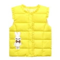 thumbnail image 3 of Esaierr Baby Kids Ruffles down Cotton Vest for Girls 2-10 Years Crewneck Cartoon White Rabbit Waistcoat Versatile Warm Sleeveless Jacket Winter down Tops, 3 of 6