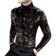 thumbnail image 4 of Ceisia Men's Fitted Semi-High Neck Velvet-Textured Thickened Long-Sleeve Base Layer Shirt Gift, 4 of 7