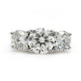 thumbnail image 2 of AFFY 3 Carat Round Cut Lab Created Moissanite Diamond Three Stone Engagement Ring for Women In 14K Solid White Gold Jewelry (VVS1 Clarity, 3.00 Cttw) Size - 8.5, 2 of 7