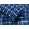 thumbnail image 4 of Ruvanti 100% Cotton 4 Pcs Flannel Sheets Full, Super Soft, Breathable, Moisture Wicking Full Size Sheet Sets, Bed Sheets Include Flat, Fitted Sheet,2 Pillowcase - Blue Plaid, 4 of 7