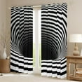 thumbnail image 2 of Feelyou Boys Psychedelic Swirl Blackout Curtains Set of 2 (52x84 Each), Black White Stripes Window Curtains, Chic Geometric Abstract Curtains and Drapes, Curtains and Drapes Room Decor, 2 of 6