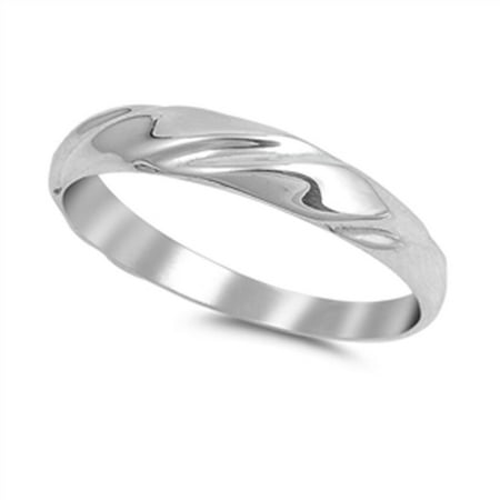 Women's Fashion Wave Cute Ring New .925 Sterling Silver Band Size