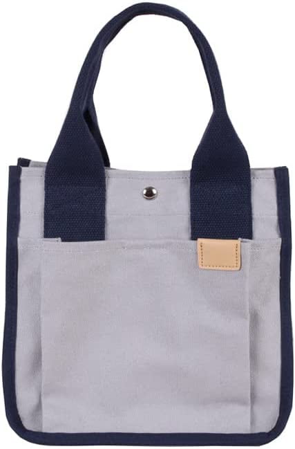 Pikadingnis Canvas Tote Bag for Women Lunch Bag Box Tote Bag Aesthetic Purses Handbags Simple Modern Lunch Box, Adult Unisex, Size: One size, Blue