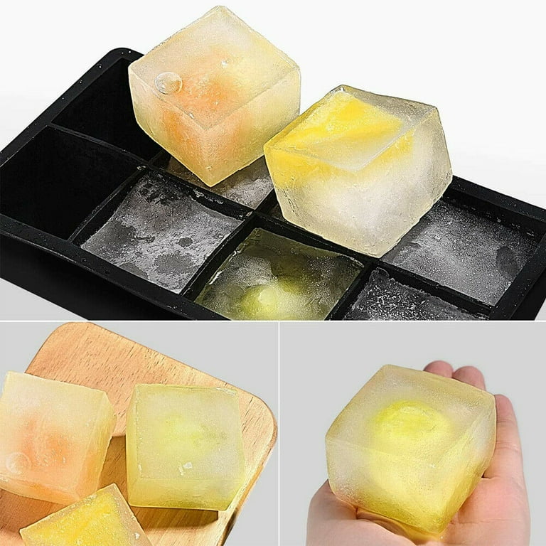 BPA Free 6 Big Ice Tray Mold Giant Jumbo Large Food Grade Silicone