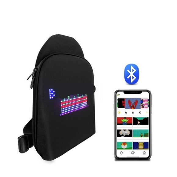 Led Bag APP Control Smart Pixel LED Backpack for Women Men DIY Graffiti Dynamic LED Messenger Bag ,Versatile Design