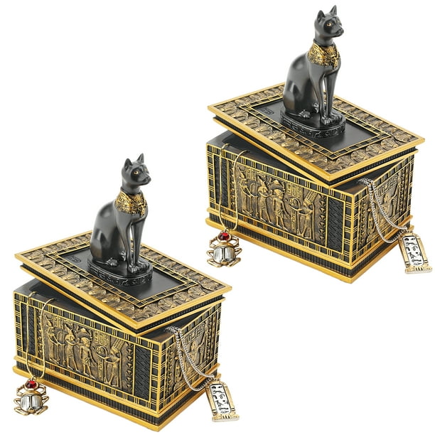 Design Toscano Royal Bastet Egyptian Box: Set of Two