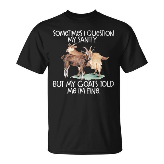 Goat for Crazy People Tee – Unisex Adult Cotton T-Shirt with Goat Graphic, Funny Casual Shirt for Animal Lovers and Goat Enthusiasts, Size S, Color Black