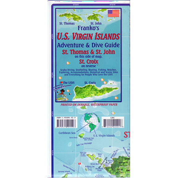 U.S. Virgin Islands Adventure Guide & Dive Map