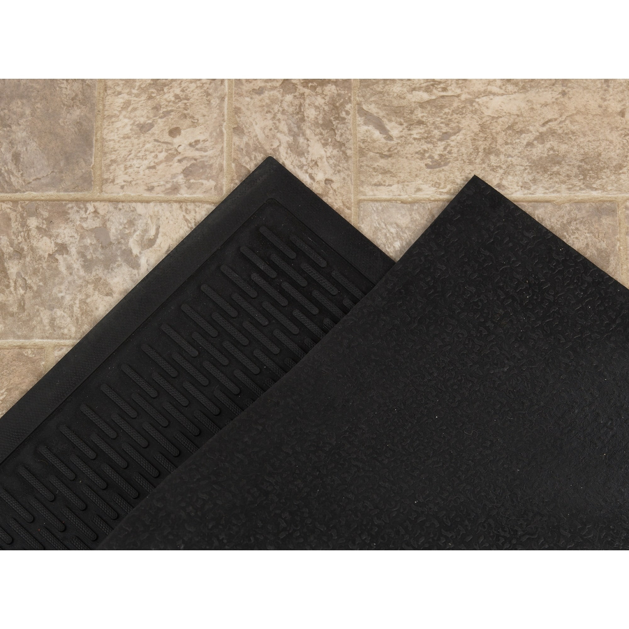 Berrnour Home  Ribbed Rubber Entrance Scraper DoorMat 18"x30"-24"x36"