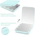 thumbnail image 4 of Wobane Pocket Mirror, 1X/3X Magnification LED Compact Travel Makeup Mirror with Light,Green, 4 of 9
