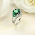 thumbnail image 3 of 8mm*10mm Round Cut Cubic Zirconia Red CZ Band Women's 925 Silver Engagement Ring, 3 of 7
