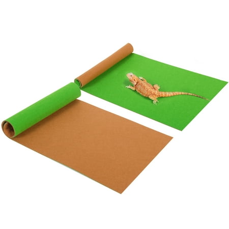 UPC: 0786468817564 | REPTIZOO 2 In 1 Reptile Terrarium Bedding Substrate Liner  Brown and Green  Reptile Carpet 35×17 Inch (2 PACK)