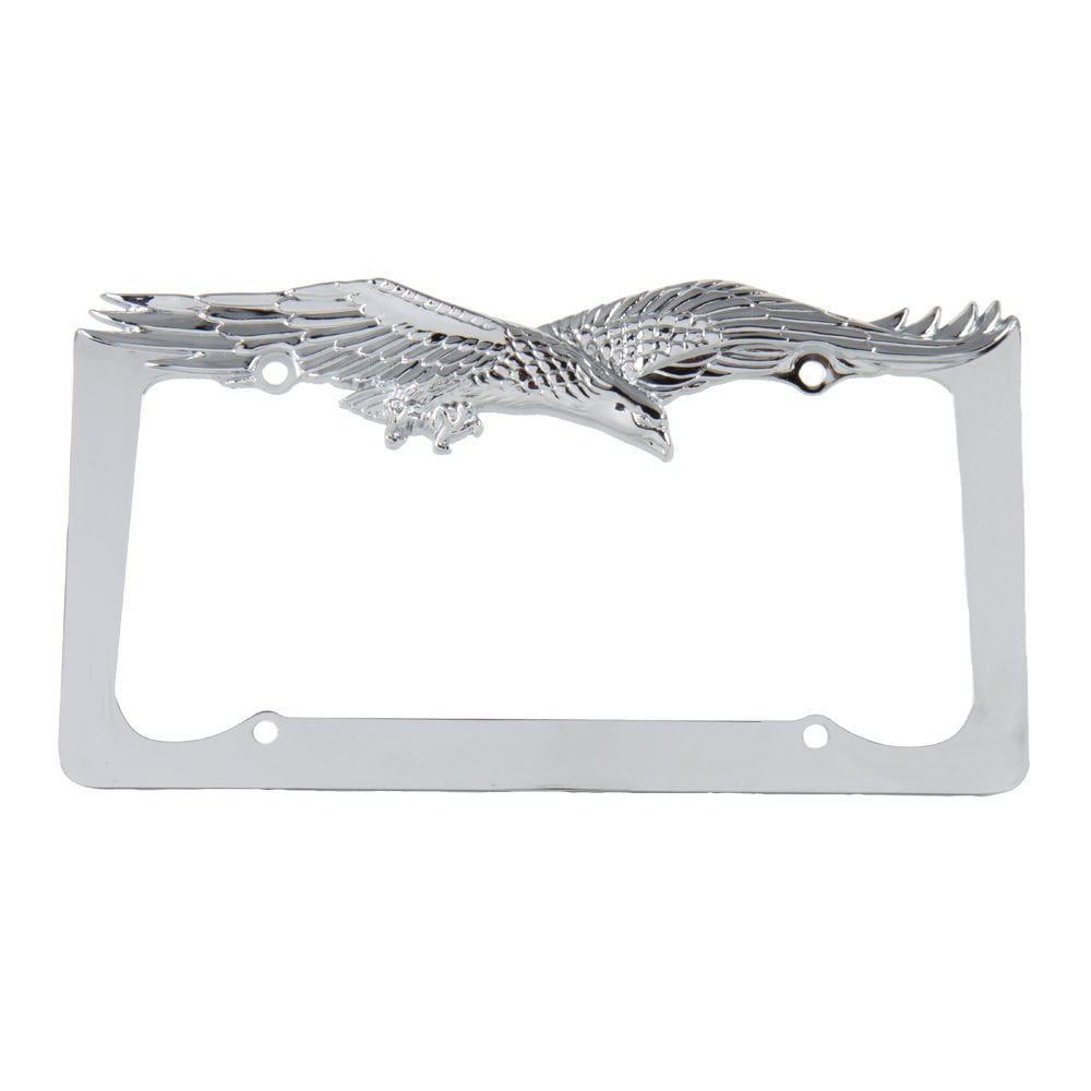 Bevise Lily Dwell Bully WL108-C Chrome Eagle Novelty License Plate Frame Holder Front or Back  Bumper Shows Car Tags - Exterior Accessories for Trucks, Cars and SUVs - 1  Piece - Walmart.com
