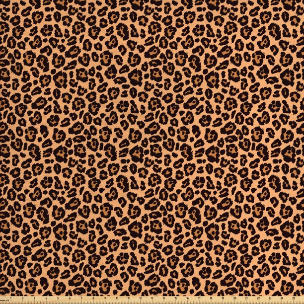 Leopard Print Fabric by The Yard, Orange Hue Leopard Design Exotic