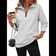 thumbnail image 1 of Sudaderas de Gran Tamaño para Mujer, Suéteres de Otoño, Sudaderas con Capucha de Moda, Jersey con Media Cremallera, Camisas de Larga, Ropa Gris M, 1 of 10