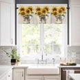 thumbnail image 2 of Sunflower Valances for Windows Farmhouse Kitchen Curtains Valances Rod Pocket Valance Curtains for Kitchen Windows Farm Floral Watercolor Plaid Botanicals Window Valances for Bathroom Bedroom 42"x12", 2 of 6