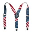 thumbnail image 1 of CTM Kids' Elastic Stars and Stripes American Flag Print Suspenders, 1 of 3