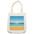 thumbnail image 1 of Ocean Tote Bag, Paradise Beach with Sand and Sea Water Summer Exotic Nature Sunny Hot Print, Cloth Linen Reusable Bag for Shopping Books Beach and More, 16.5" X 14", Cream, by Ambesonne, 1 of 2