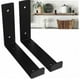 thumbnail image 1 of 2 Piezas Soportes de Estante Negros 25 cm - Soporte de Pared de Garaje de Servicio Pesado Soporte Flotante Industrial, Decoración de Pared de Metal para Muebles de Bricolaje, Soporte de Fijación con, 1 of 5