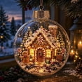 thumbnail image 4 of Glowing Christmas Diorama Ornament Light-Up Holiday Scene with Warm LED, Clear Acrylic Hanging Decor for Tree, 8 Designs, 4 of 9