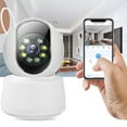 thumbnail image 1 of Cámara de vigilancia de frecuencia 5G, cámara de seguridad para interiores, 1080P, alta definición, visión nocturna a todo color, red WiFi, audio bidireccional remoto, cámaras WiFi HD, 1 of 9