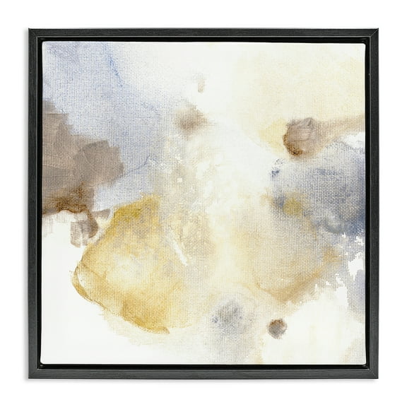 Stupell Industries Subtle Cloudy Abstract Abstract Painting Black Floater Framed Canvas Art Print Wall Art, 18 x 18