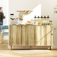 thumbnail image 2 of HOMCOM Buffet Moderne de 55 Pouces avec Rangement, 4 Portes Cannelées, Chêne, 2 of 10