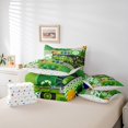 thumbnail image 6 of jejeloiu Trash Truck 7-Piece Twin Bedding Sets,Geometric Stripe Circle Bedding Comforter Set,Green Patchwork Plaid Sheet Sets For Men Women,Breathable Home Decor Reversible, 6 of 8