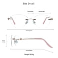 thumbnail image 3 of VisionGlobal Metal Readers for men/women Blue Light Blocking,Hand-set Diamond Fashion Square Glasses (Pink Clear, 4.00 Magnification), 3 of 5