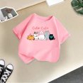 thumbnail image 5 of Toddler Girl Shirts Kid Leisure Graphic Round Neck Short Sleeve Tee Summer Casual Girls' Tops, Tees Pink 5 Years-6 Years, 5 of 5
