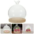 thumbnail image 2 of 1 Set Glass Display Dome Cloche With Wood Base Display Dome Case Globe For Preserved Flower Display Cloche Glass Dome Glass Display Case, 2 of 8