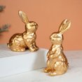 thumbnail image 2 of 2 piezas de adorno de conejo de Pascua tallado en resina dorada, estatua de animal, decoración para el hogar, la oficina, fiestas, escritorios, 2 of 8