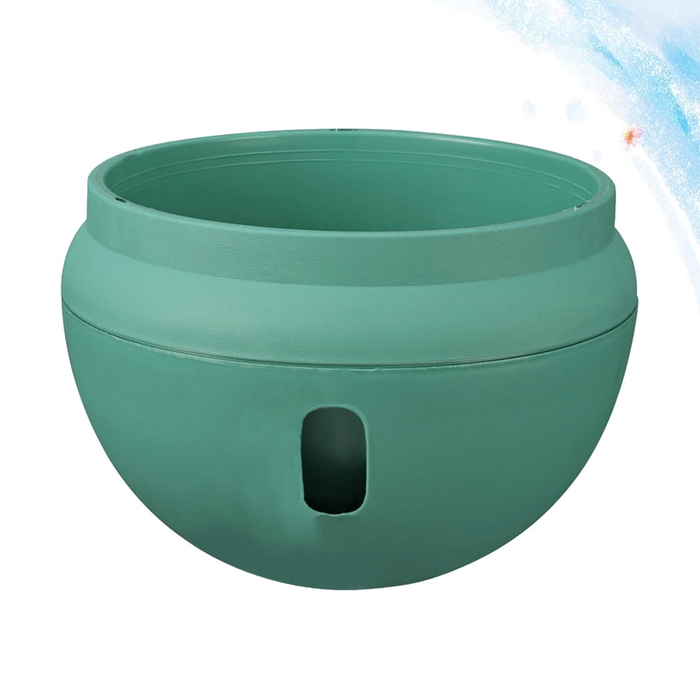 2 pcs Hanging Flowerpot Plastic Planter Decorative Plant Orchid Hanging Pot with Chain - Size S (Green)