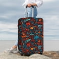 thumbnail image 3 of Lsque Doodle Barbeque Printed Luggage Cover, Travel Luggage Protector,Scratch and Dirt Resistant, Fits 18-32 Inch Luggage - X-Large, 3 of 9