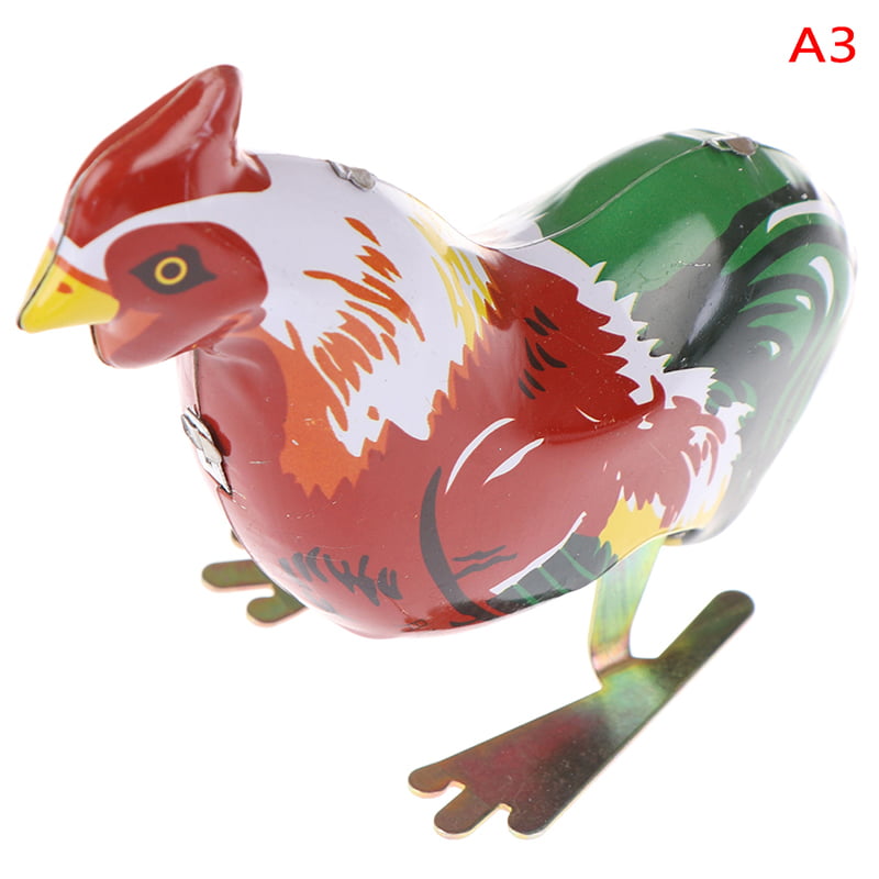 1PC Wind Up Chick Tin Toy Pecking Bird Vintage Retro Farm Animal Baby ChickWTUS 