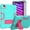 Mint+Rose, variant on Dteck Case for iPad Mini 7 A17 Pro 2024 / iPad Mini 6 2021 8.3 Inch, Heavy Duty Silicone+PC Shockproof Rugged Protective Case Stand Cover for iPad Mini 7th/6th Generation 8.3",Black
