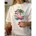 thumbnail image 1 of Vintage Style Floral Print T-Shirt for Women - Short Sleeve, Polyester, Geometric Pattern, Regular Fit, Summer Collection, 1 of 6