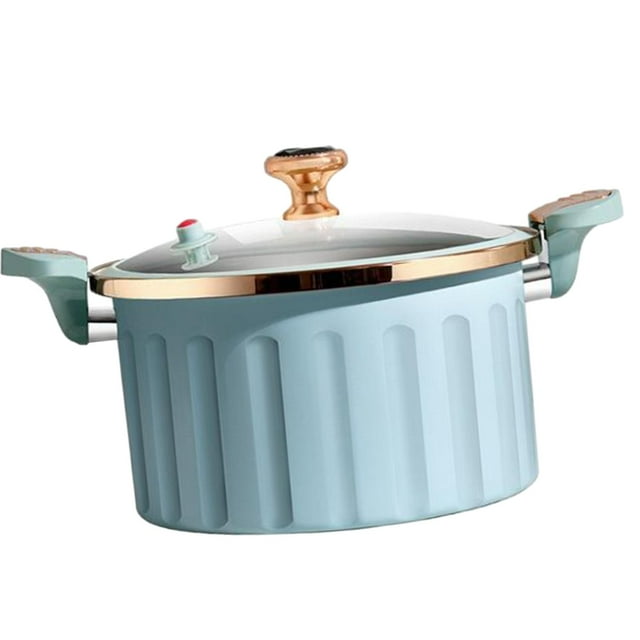 GROWTH TANK 8L Soup Pot Rice Cooker with Lid Glass Noodle Bowl Glass Cookware Heat Resistant blue