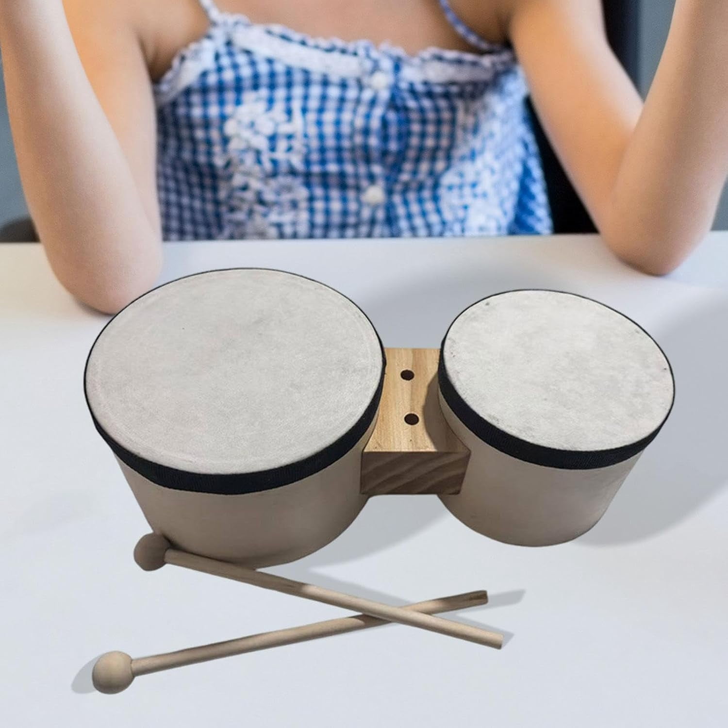 Bongo Drums 5" & 6" Traditional Lightweight for Kids Adults Beginners Music Percussion Instrument for Parties Dance Classes