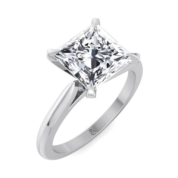 Naxos - Moissanite Princess Cut Lab Diamond Solitaire Engagement Ring