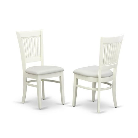 East West Furniture Vancouver 37 Fabric Dining Chairs in White (Set of 2) East West Furniture Vancouver 37 Fabric Dining Chairs in White (Set of 2)