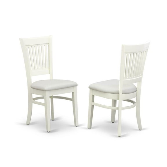 East West Furniture Vancouver 37" Fabric Dining Chairs in White (Set of 2)