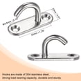 thumbnail image 3 of Uxcell Ceiling Hooks 304 Stainless Steel 45x15mm for Hanging Plants 4Pack, 3 of 5